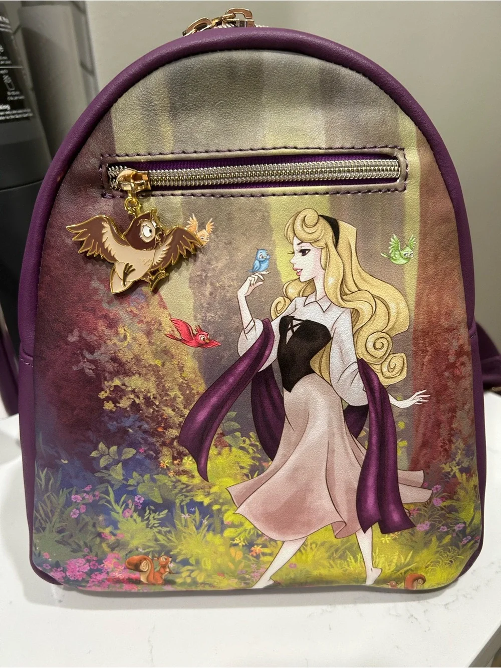 Loungefly Aurora Mini Backpack - Purple, Pink, Cream Artwork